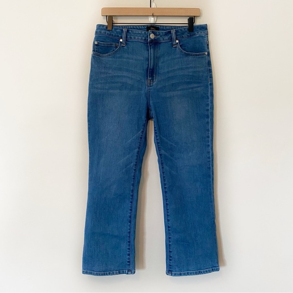 Quince Bella Stretch High Rise Kick Flare Jeans 26" inseam Medium Blue size 31 - Picture 5 of 11